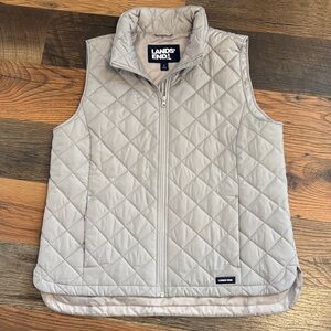 Lands' End Gray Quilted Vest